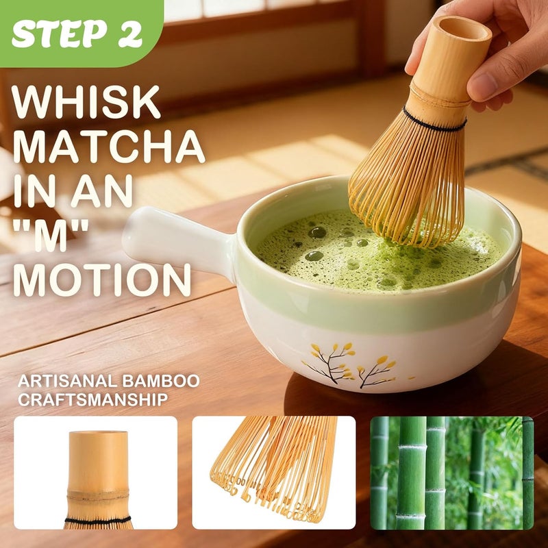 IDALIO Matcha Whisk Set, Matcha Set Home and Kitchen, Matcha Kit Handled Matcha Bowl Tea Set, Christmas Gifts for Women Mom, Kitchen Decor And Accessories, Matcha Sifter Tea Cup Set Christmas Kitchen Decor - Image 5